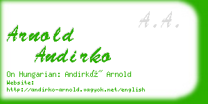 arnold andirko business card